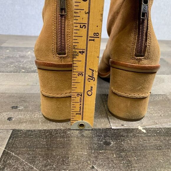 UGG womens 10 Ginger suede peep toe Ankle boot strap heel - Picture 2 of 10